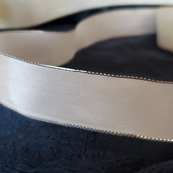 Laitonne 1960's French Ribbon - 100% Acetate - 1" Pale Pink with Silver WireEdge - Picture 3 of 5